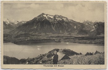 AK Thun Thunersee mit Niesen Bern Schweiz 1920