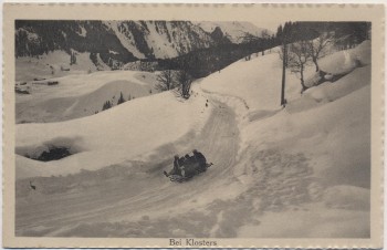 AK Klosters Serneus Schlittenfahrt im Winter Graubünden Schweiz 1920