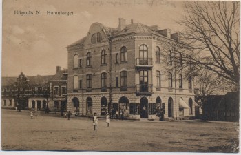 AK Höganäs Hamntorget Blick auf Gebäude Schweden Sverige 1919