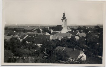 AK Foto Hörsching Ortsansicht mit Kirche Oberösterreich Österreich 1940