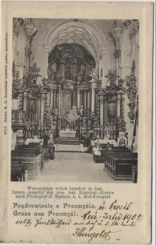 AK Gruss aus Przemyśl Kirche Innenansicht Polen 1902
