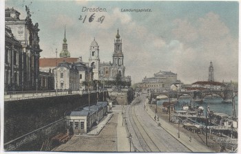 AK Dresden Landungsplatz 1909