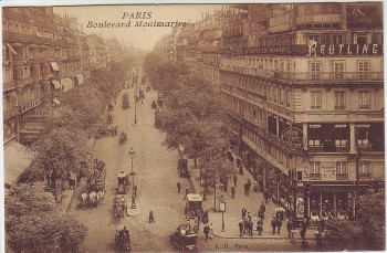 AK Paris Boulevard Montmartre Geschäfte Menschen Frankreich 1910