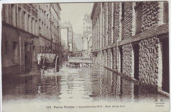 AK Paris Venise Inondations Rue de la Clef Frankreich 1910
