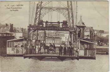 AK Rouen Pont Transbordeur La Nacelle mit Menschen Seine-Maritime Frankreich 1910