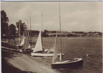 AK Foto Talsperre Pirk viele Boote bei Oelsnitz Vogtland 1961