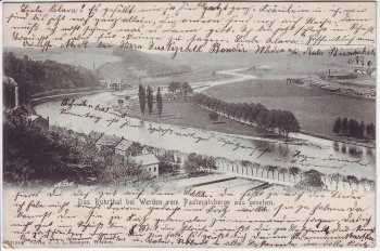 AK Das Ruhrtal bei Werden vom Pastoratsberg aus gesehen Essen 1903