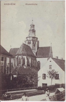 AK Kaisheim Klosterkirche mit Menschen 1912