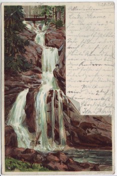AK Litho Triberg im Schwarzwald Wasserfall 1900