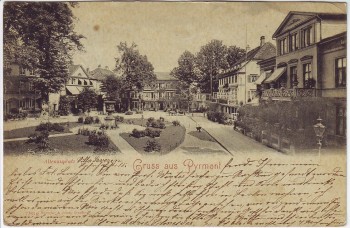 AK Gruss aus Bad Pyrmont Blick auf Altenauplatz 1899