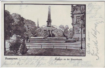 AK Hannover Brunnen an der Wasserkunst 1903