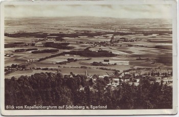 AK Foto Schönberg Blick vom Kapellenbergturm bei Bad Brambach Egerland Vogtland 1940