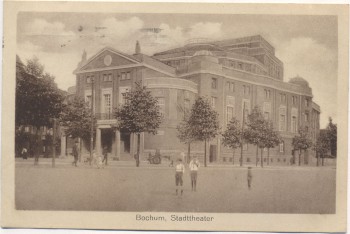 AK Bochum Stadttheater mit Menschen 1923