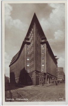 AK Foto Hamburg Chilehaus Haus Spitze 1930