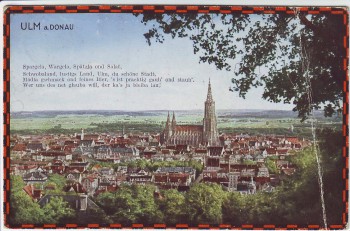 AK Ulm an der Donau Ortsansicht mit Dom Gedicht Feldpost 1940