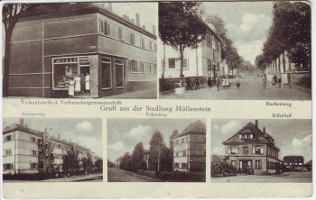 AK Mehrbild Heidelberg Gruß aus der Siedlung Höllenstein Buchenweg Ahornweg Erlenweg Bahnhof 1930 RAR