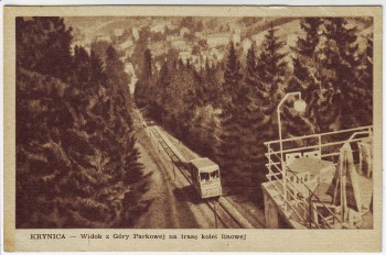 AK Krynica-Zdrój Blick auf Bahn Kleinpolen Polen 1953