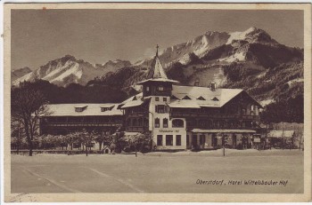 AK Oberstdorf Hotel Wittelsbacher Hof im Winter 1929