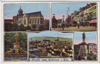 AK Mehrbild Gruß aus Colmar im Elsass Feldpost Haut-Rhin Frankreich 1916