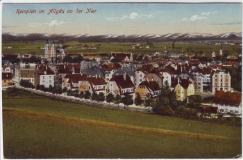 AK Kempten im Allgäu an der Iller Ortsansicht 1919