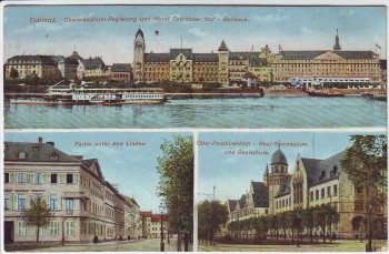 AK Mehrbild Koblenz Coblenzer Hof Ober-Postdirektion Feldpost 1915