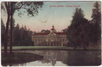 AK Baden-Baden Schloss Favorite 1909