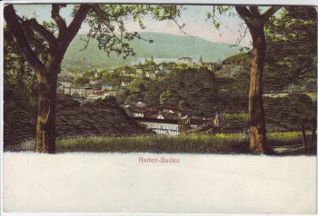 Präge-AK Baden-Baden Ortsansicht 1900