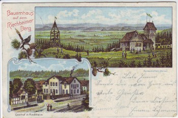 AK Riechheim Bauernhaus auf dem Riechheimer Berg mit Gasthof bei Elleben 1907