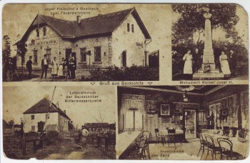 AK Gruß aus Saidschitz Zaječice Bitterwasserquelle bei Hochpetsch Bečov Böhmen Tschechien 1910
