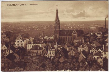 AK Delmenhorst Panorama mit Kirche 1913