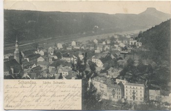 AK Bad Schandau Ortsansicht Sächsische Schweiz 1903