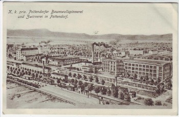 AK Pottendorf Baumwollspinnerei und Zwirnerei Bezirk Baden Niederösterreich Österreich 1913 RAR