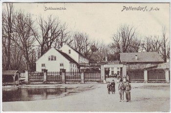 VERKAUFT !!!   AK Pottendorf Schlossmühle mit Menschen Bezirk Baden Niederösterreich Österreich 1913 RAR