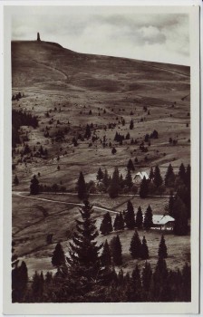 VERKAUFT !!!   AK Foto Gasthaus Neue Menzenschwander Hütte mit Blick auf Bismarckdenkmal Feldberg Schwarzwald 1930