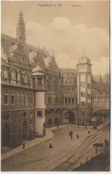 AK Frankfurt am Main Rathaus mit Menschen 1910