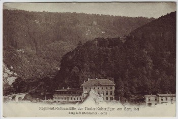 AK Berg Isel Regiments-Schiesstätte der Tiroler-Kaiserjäger Nordseite bei Wilten Innsbruck Österreich 1910