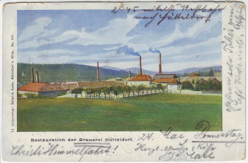 AK Hütteldorf Blick auf Brauerei bei Penzing (Wien) Österreich 1900 RAR