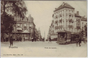 AK Bruxelles Brüssel Porte de Louvain Straßenbahn Belgien 1910
