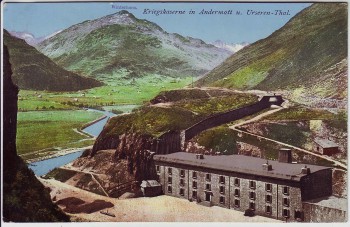 AK Andermatt Blick auf Kaserne Uri UR Schweiz 1911
