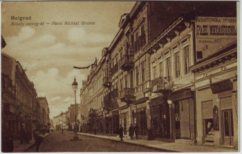 AK Beograd Belgrad Београд Fürst Michael Strasse Serbien 1910