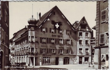 AK Foto Laufenburg Blick auf Hotel Adler AG Schweiz 1960