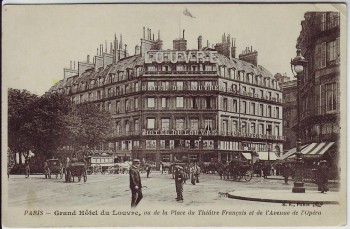 AK Paris Grand Hotel du Louvre L'Avenue de l'Opera  Frankreich 1910