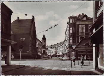 VERKAUFT !!!   AK Foto Dinslaken Rathaus und Duisburger Straße 1960