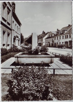 AK Foto Gefrees Ortsansicht mit Brunnen Fichtelgebirge 1969