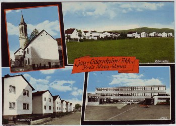 AK Mehrbild Gau-Odernheim Kirche Schule Klosterweg ... 1970