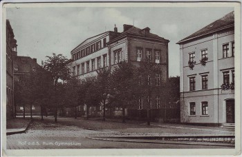 VERKAUFT !!!   AK Hof an der Saale Hum. Gymnasium 1934