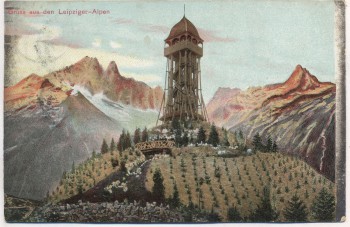 AK Leipzig Gruss aus den Leipziger Alpen Scherbelberg Rosental 1909