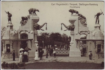 AK Hamburg-Stellingen Carl Hagenbeck's Tierpark Haupteingang 1910