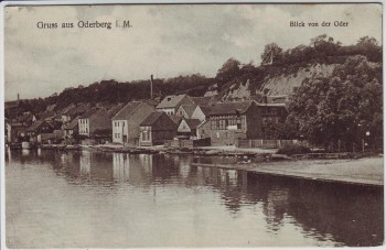 VERKAUFT !!!   AK Gruss aus Oderberg / Mark Ortsansicht von der Oder 1910