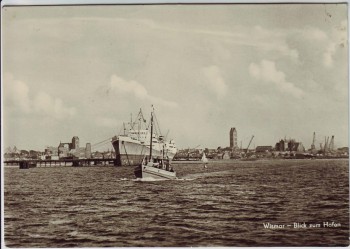 AK Foto Wismar Blick zum Hafen mit Schiffen 1967